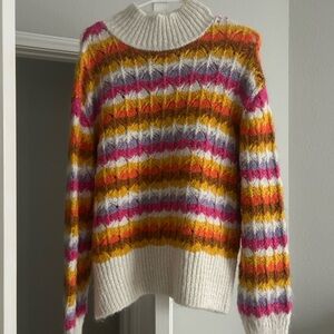 Zara Multicolor Striped Turtleneck Sweater